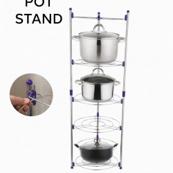 4-Tier Stainless Steel Pot Organizer Rack (Super Pot Stand)