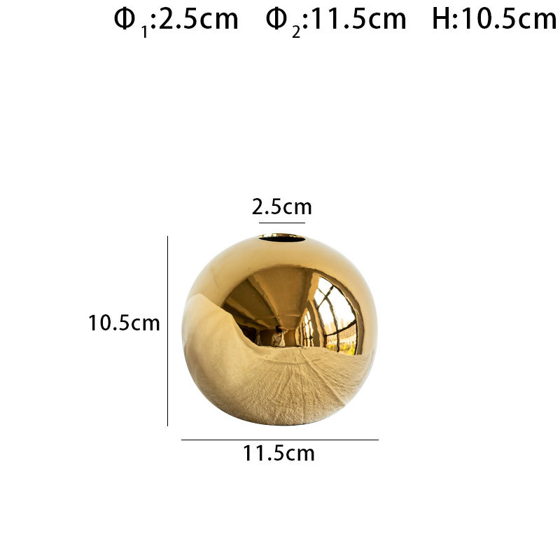 Electroplated Ceramic Gold Vase - Image 2