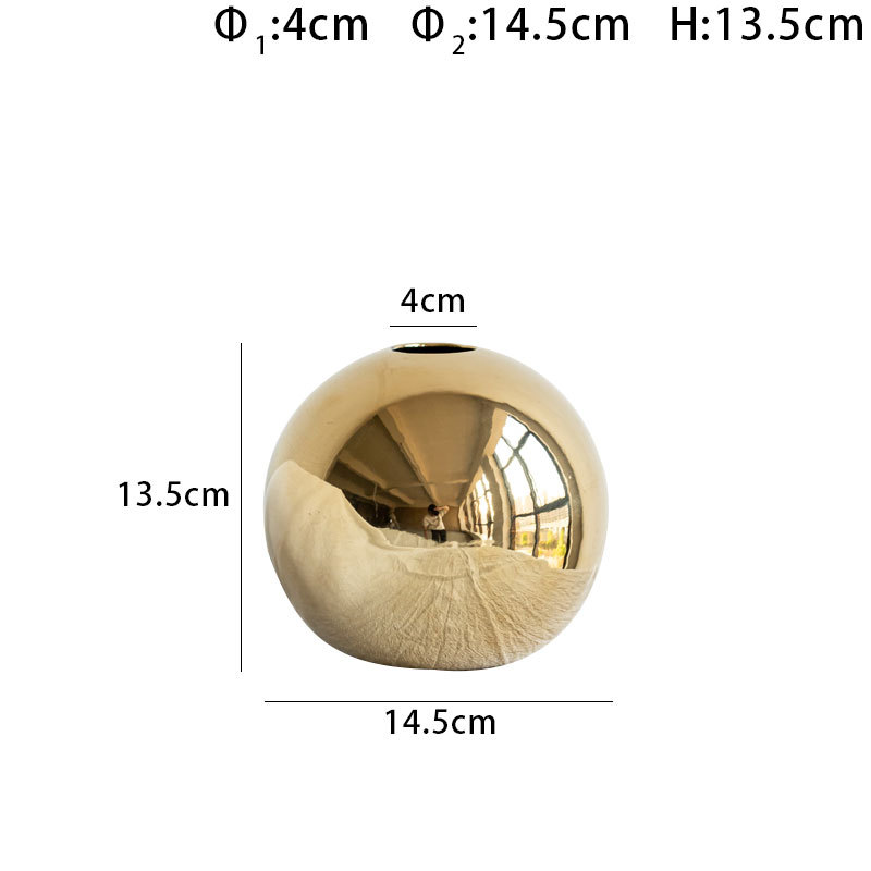 Electroplated Ceramic Gold Vase - Image 3
