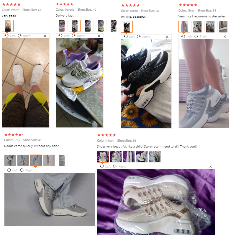 Lace Up Sneakers Women Wedge Heel Running Sports Shoes