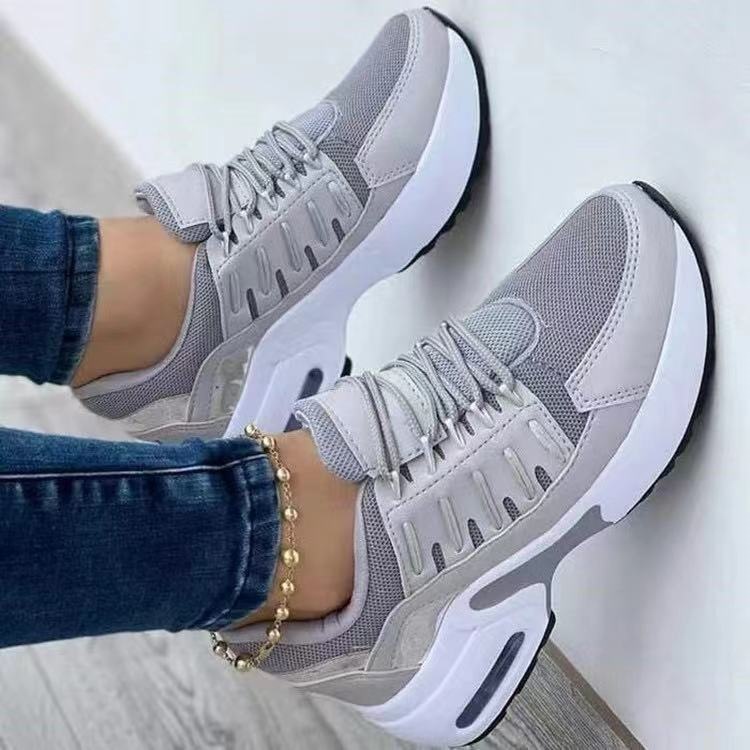 Lace Up Sneakers Women Wedge Heel Running Sports Shoes - Image 5