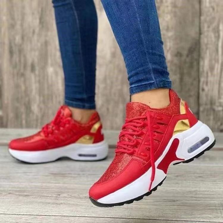 Lace Up Sneakers Women Wedge Heel Running Sports Shoes - Image 6