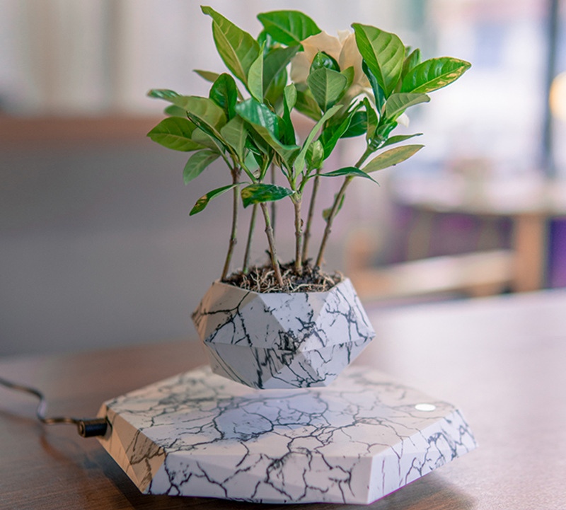 Levitating Plant Pot Marble Color Floating Planter - Image 3