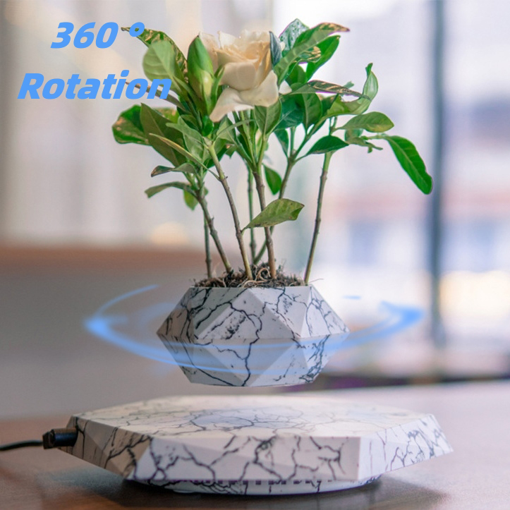 Levitating Plant Pot Marble Color Floating Planter - Image 4