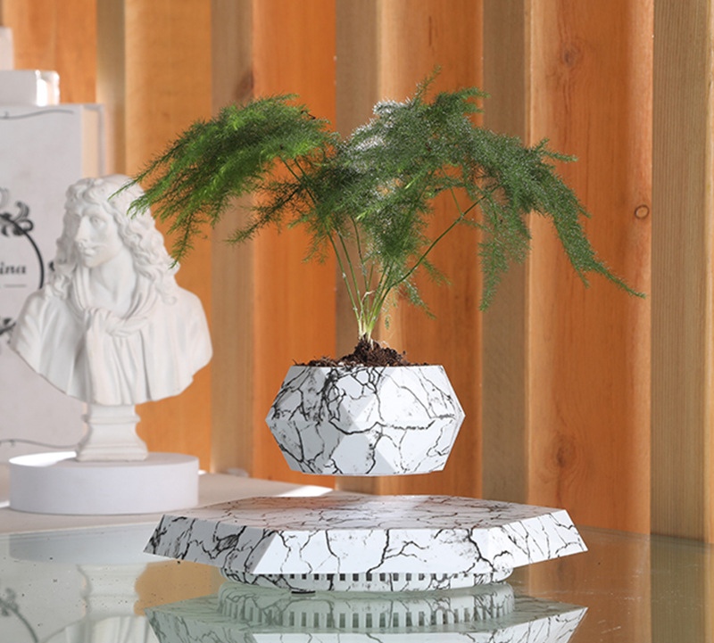 Levitating Plant Pot Marble Color Floating Planter - Image 5
