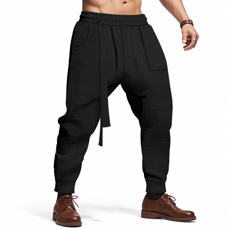 Men’s Casual Waffle Hip-Hop Jogger Pants - Image 5