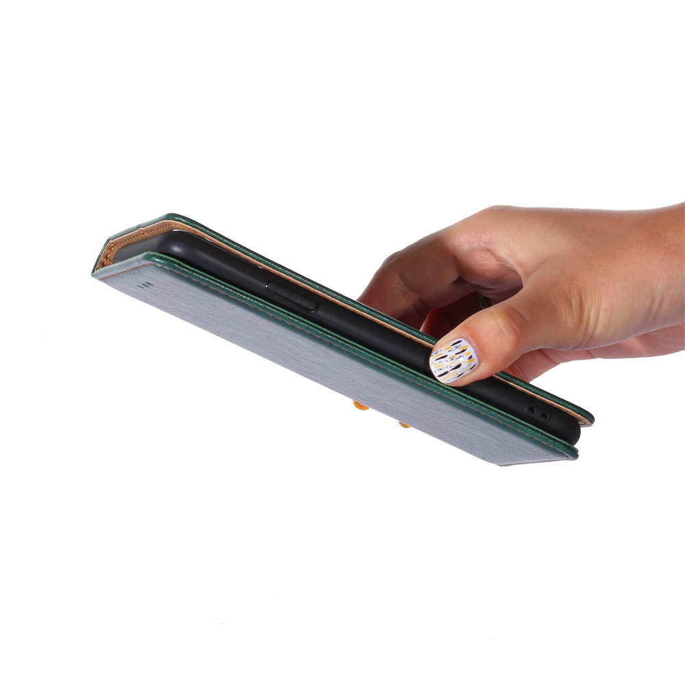 Samsung Magnetic Flip Leather Wallet Case with Card Slots and Stand - Image 4