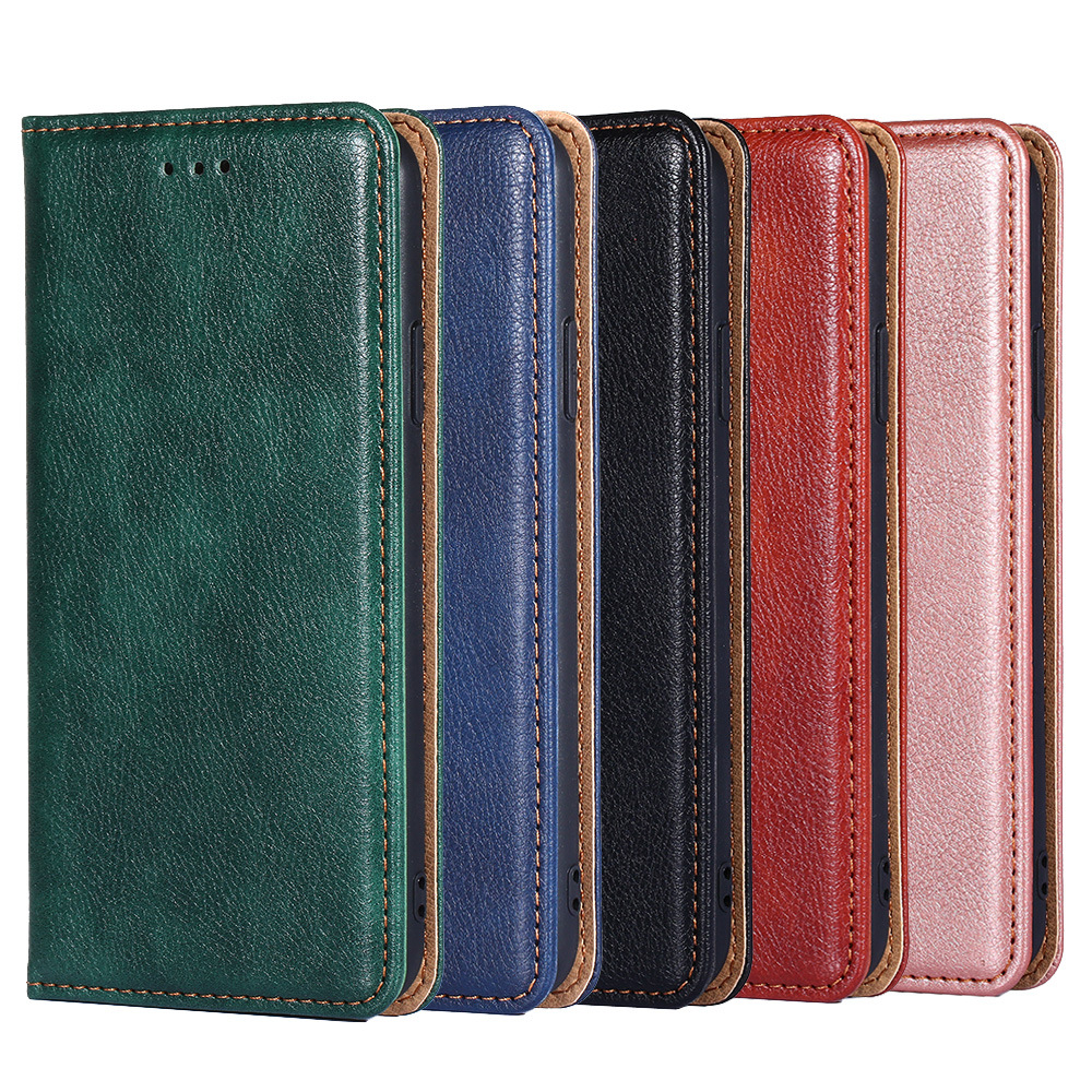 Samsung Magnetic Flip Leather Wallet Case with Card Slots and Stand - Image 5