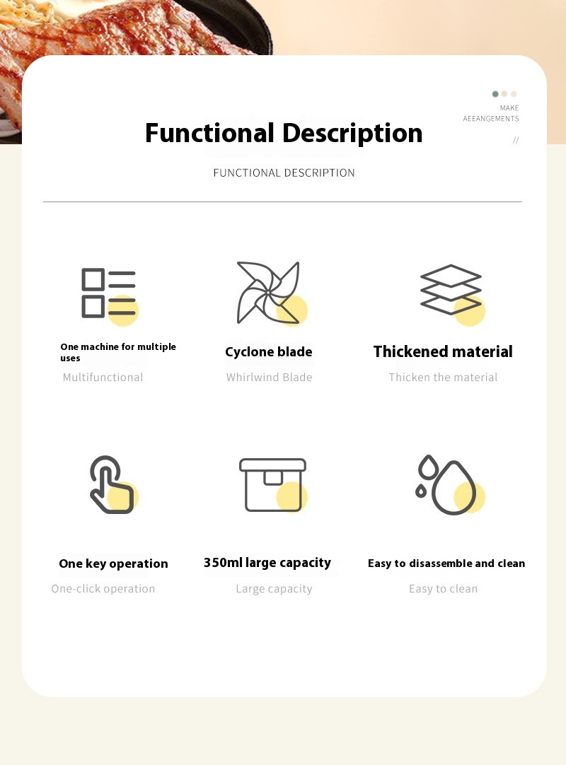 New Minced Meat Household Small Electric Multi - function Food Processor