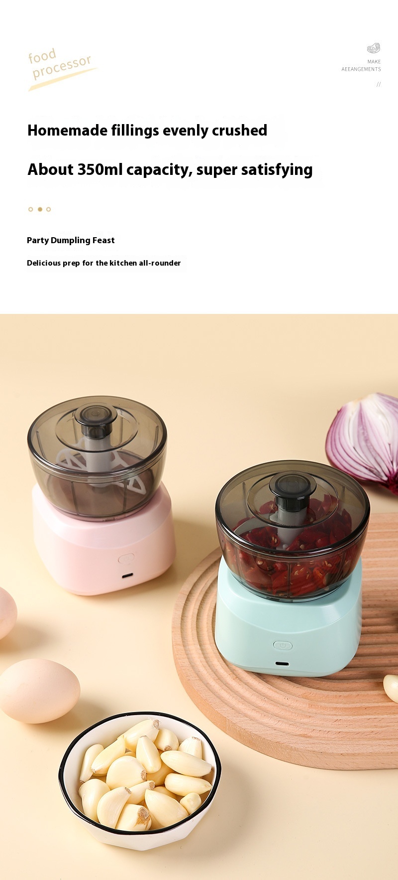 New Minced Meat Household Small Electric Multi - function Food Processor