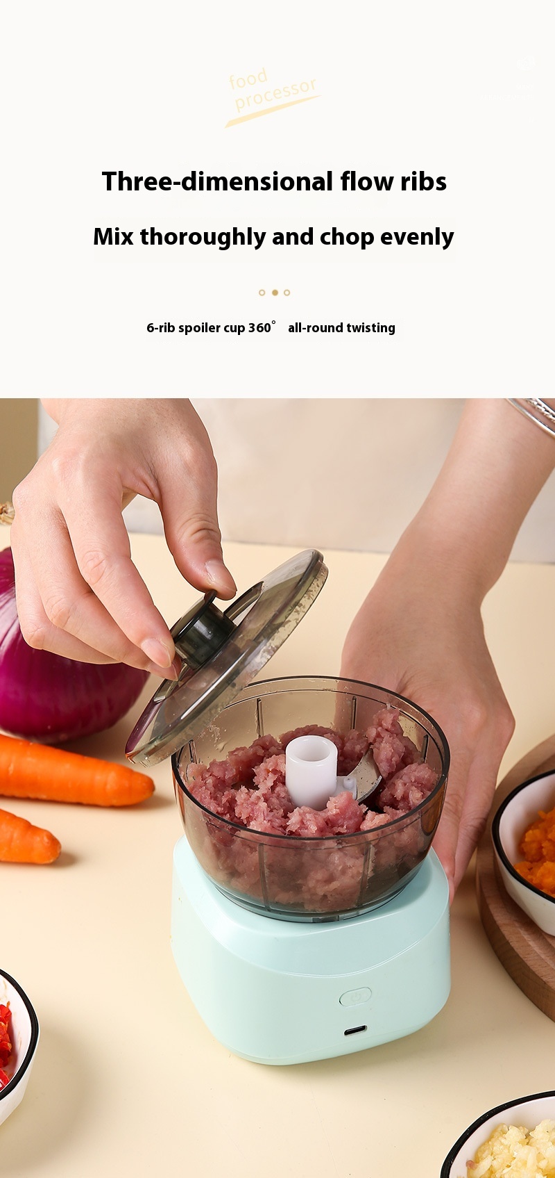 New Minced Meat Household Small Electric Multi - function Food Processor