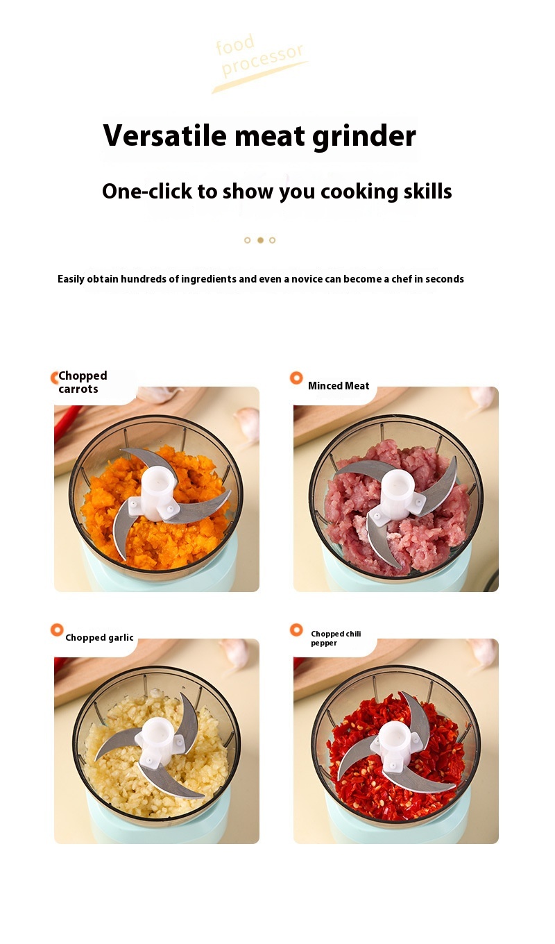 New Minced Meat Household Small Electric Multi - function Food Processor