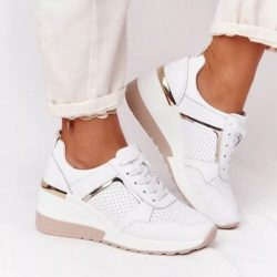 Plus Size Casual Platform Dad Shoes Lace - up Wedge Sports Women