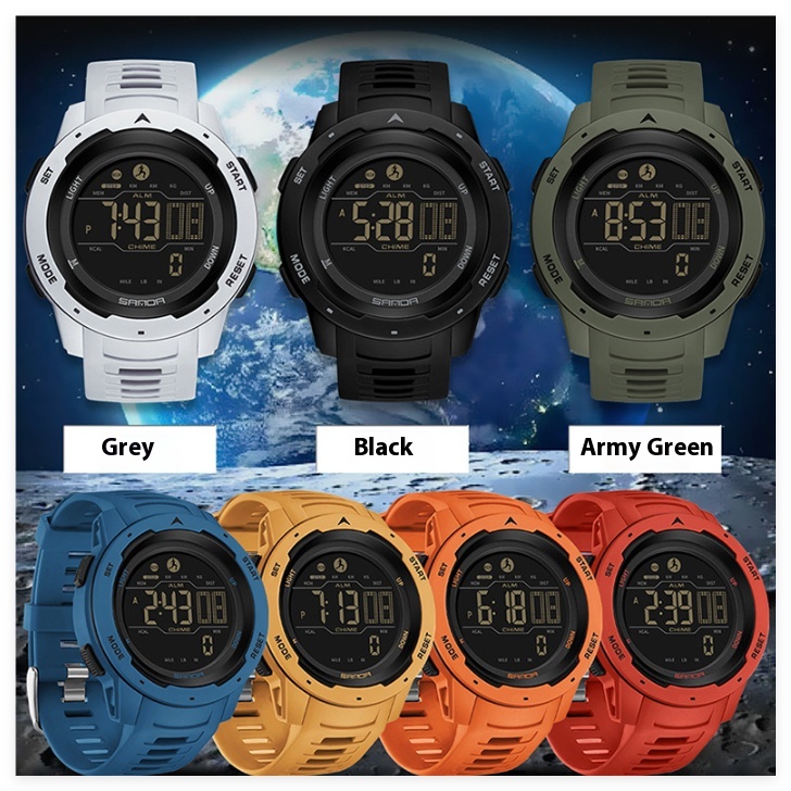 Sanda Calories Waterproof Multifunctional Shockproof Smart Men's And Women's Watch