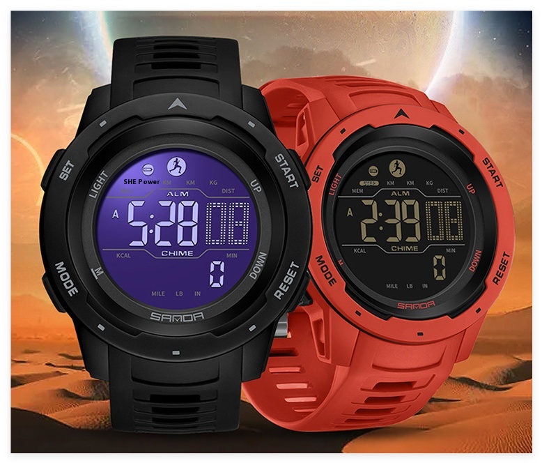 Sanda Calories Waterproof Multifunctional Shockproof Smart Men's And Women's Watch