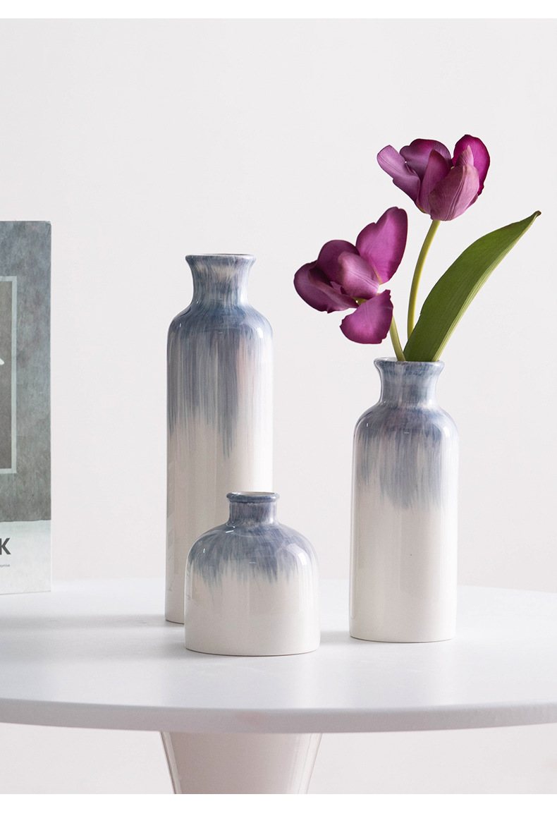 Shu Men Hand Painted Blue Simple Ceramic Vase