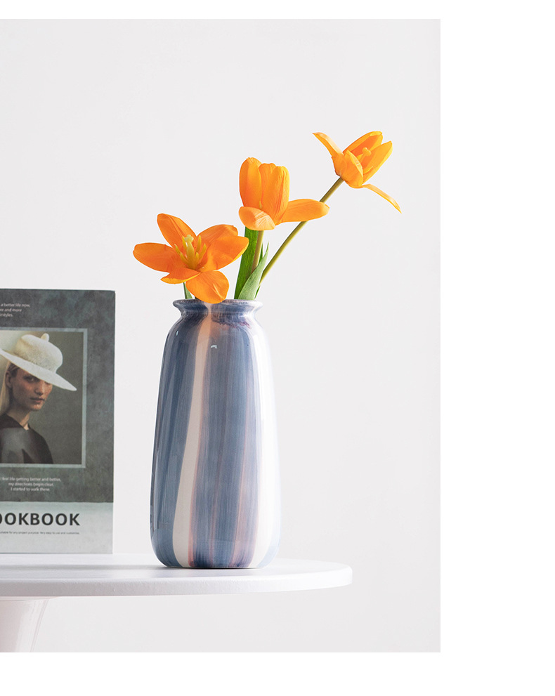 Shu Men Hand Painted Blue Simple Ceramic Vase