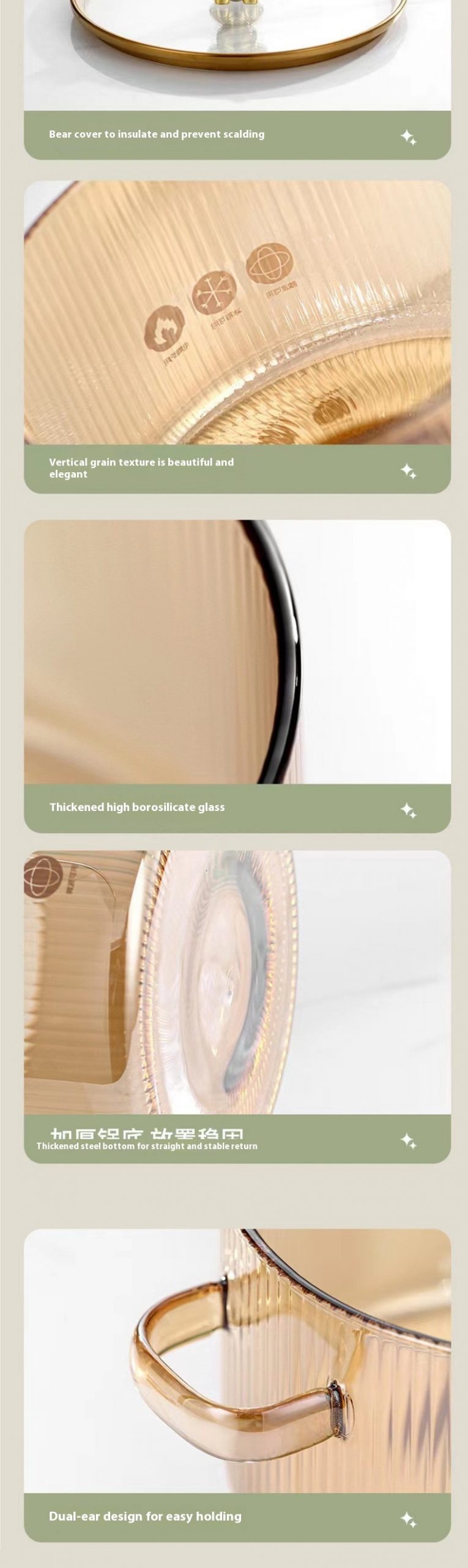 Thick Double - ear Transparent Glass Milk Pot Instant Noodle Bowl Hot Pot Non - stick