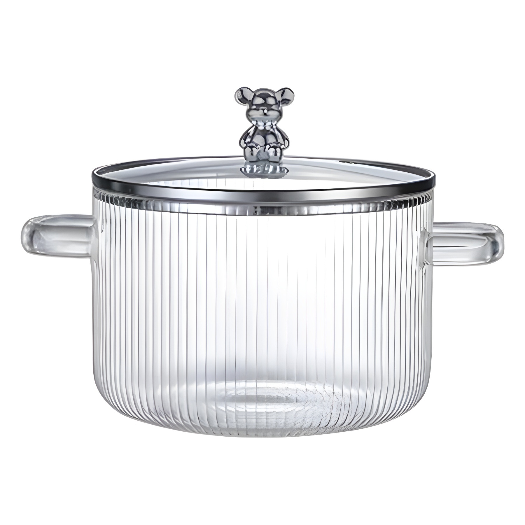 Thick Double - ear Transparent Glass Milk Pot Instant Noodle Bowl Hot Pot Non - stick