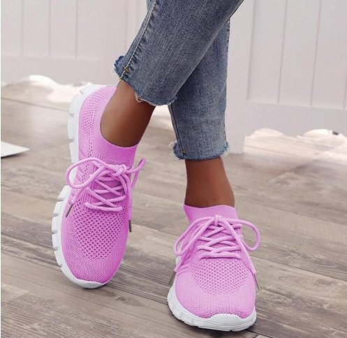 Women's Breathable Sneaker High - cut Lace - up Platform Casual Shoes